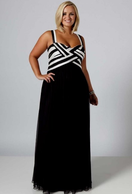 Black And White Plus Size Formal Dresses