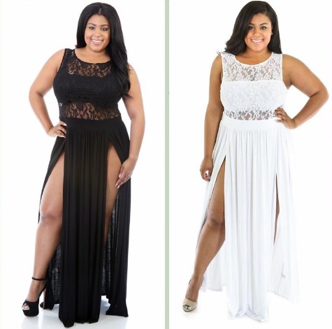 Black & White Plus Size Formal Dresses