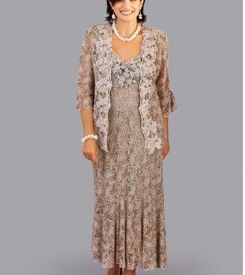 Tutu Vivi Women S Lace Plus Size Mother Of The Bride Dress With Jacket Tea Length Light Burgundy Size26w