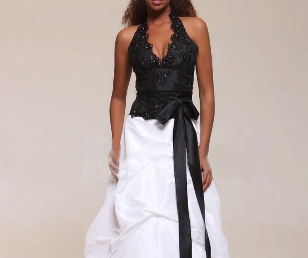 black and white formal wear for ladies