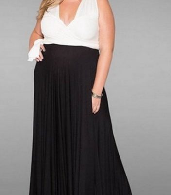 black and white gown plus size