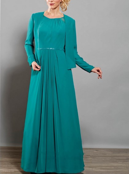 green mother of the bride dresses with sleeves