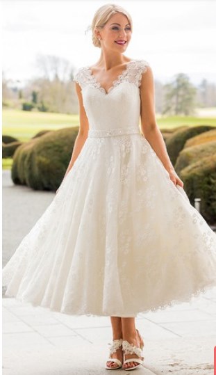 Tea Length Wedding Dresses For Older Brides Second Marriage