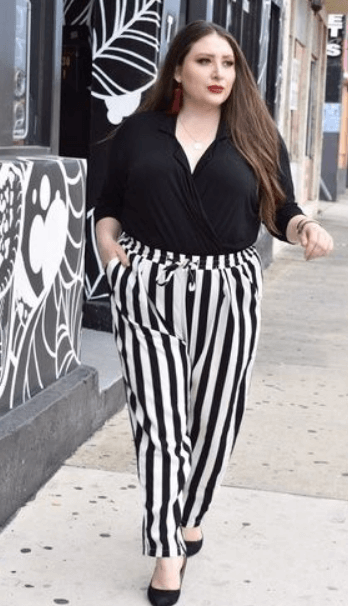 plus size stripped shirt