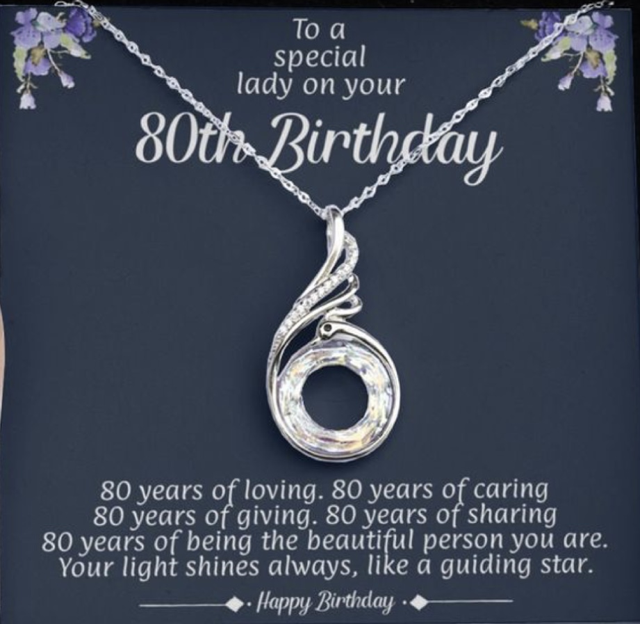 80th Birthday Jewelry Gift