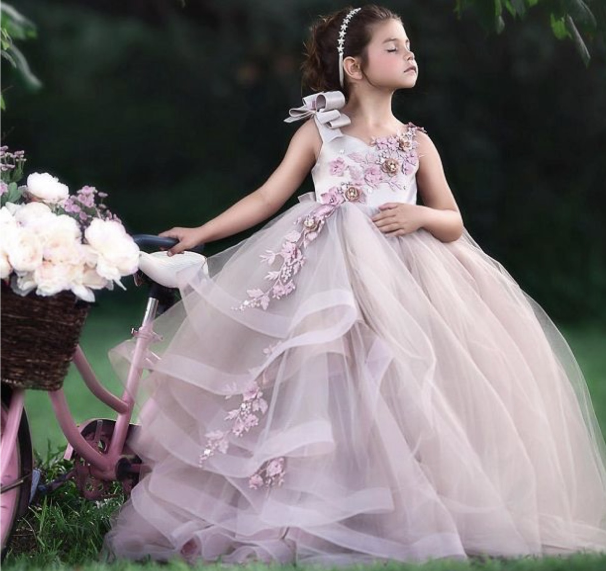 Amazon.com: Kids Dresses for Girls Birthday Long Elegant Flying Sleeve Mesh  Princess Flower Girl Dresses (Purple, 9-10 Years) : Clothing, Shoes &  Jewelry