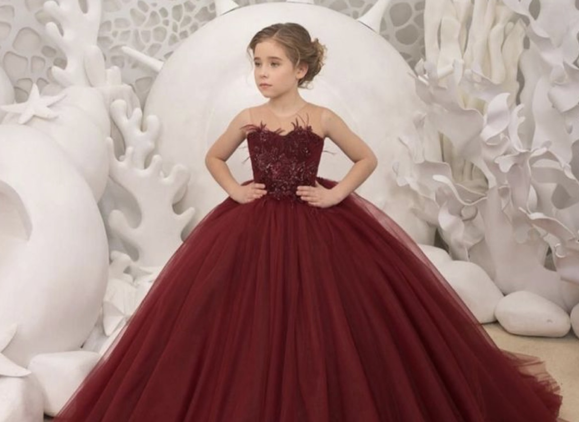 Looking for gown for girls with price Store Online with International  Courier? | Satin flower girl dress, Party wear frocks, Kids dress patterns