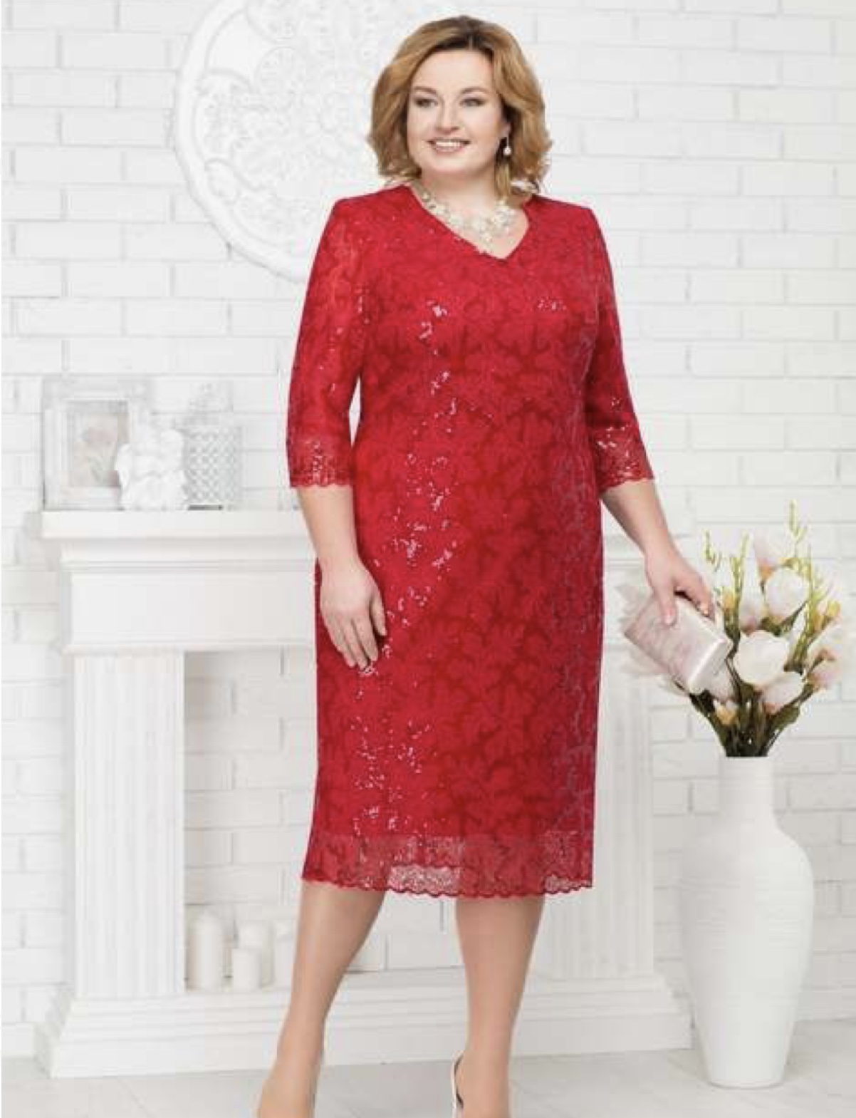 Red Mother Of The Bride Dresses Tea Length