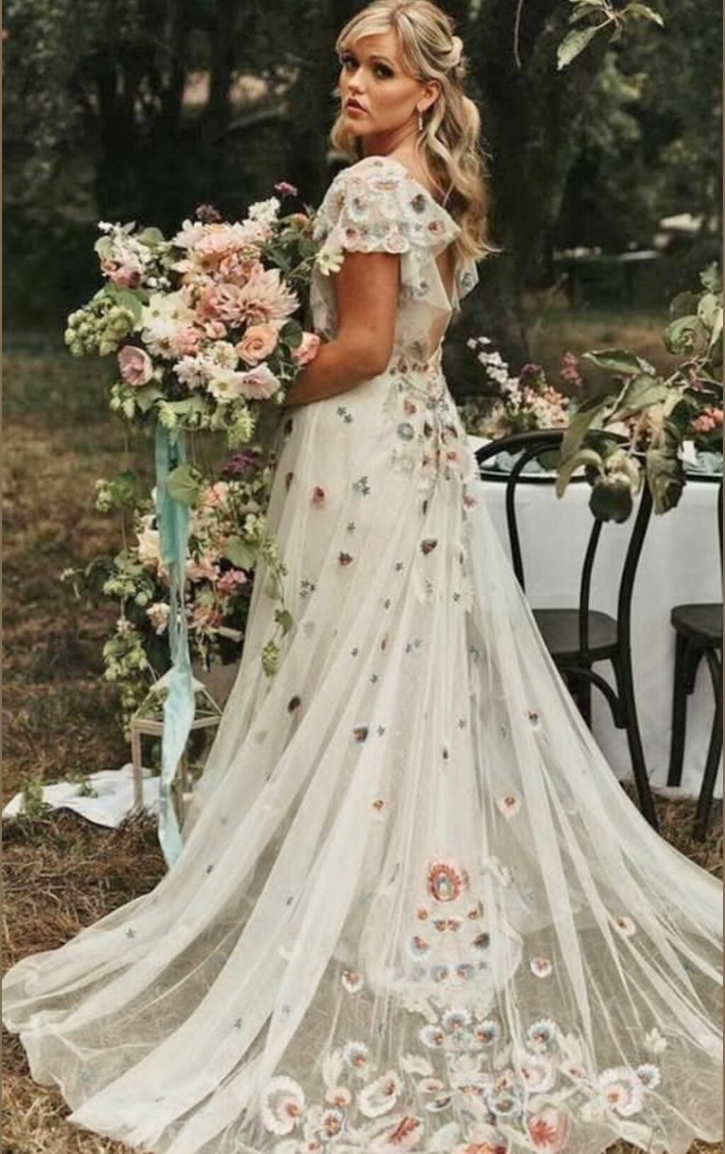 Floral Embroidered Wedding Dress — free download